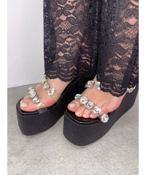 EVRIS（エヴリス）の「厚底ビジュープラットフォームサンダル（サンダル・レディース・シルバー/ブルー/ブラック・SMALL/LARGE/MEDIUM）」の10枚目の写真