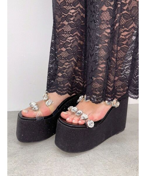 EVRIS（エヴリス）の「厚底ビジュープラットフォームサンダル（サンダル・レディース・シルバー/ブルー/ブラック・SMALL/LARGE/MEDIUM）」の11枚目の写真