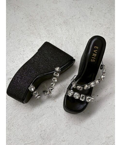 EVRIS（エヴリス）の「厚底ビジュープラットフォームサンダル（サンダル・レディース・シルバー/ブルー/ブラック・SMALL/LARGE/MEDIUM）」の22枚目の写真