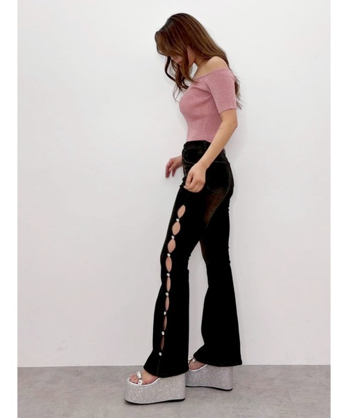 EVRIS(エヴリス)の「厚底ビジュープラットフォームサンダル(サンダル・レディース・シルバー/ブルー/ブラック・SMALL/LARGE/MEDIUM)」の7枚目の写真