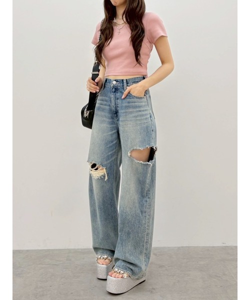 EVRIS(エヴリス)の「厚底ビジュープラットフォームサンダル(サンダル・レディース・シルバー/ブルー/ブラック・SMALL/LARGE/MEDIUM)」の5枚目の写真