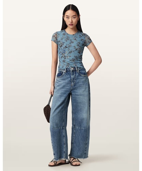 ALLSAINTS（オールセインツ）の「ELLIE SLIM FIT MESH T-SHIRT | ELLIE スリム フィット メッシュ Tシャツ（Tシャツ/カットソー・レディース・ブルー系その他・10/8/6）」の3枚目の写真