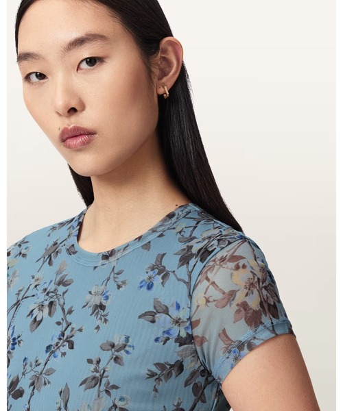 ALLSAINTS（オールセインツ）の「ELLIE SLIM FIT MESH T-SHIRT | ELLIE スリム フィット メッシュ Tシャツ（Tシャツ/カットソー・レディース・ブルー系その他・10/8/6）」の4枚目の写真