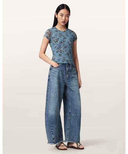 ALLSAINTS（オールセインツ）の「ELLIE SLIM FIT MESH T-SHIRT | ELLIE スリム フィット メッシュ Tシャツ（Tシャツ/カットソー・レディース・ブルー系その他・10/8/6）」の5枚目の写真