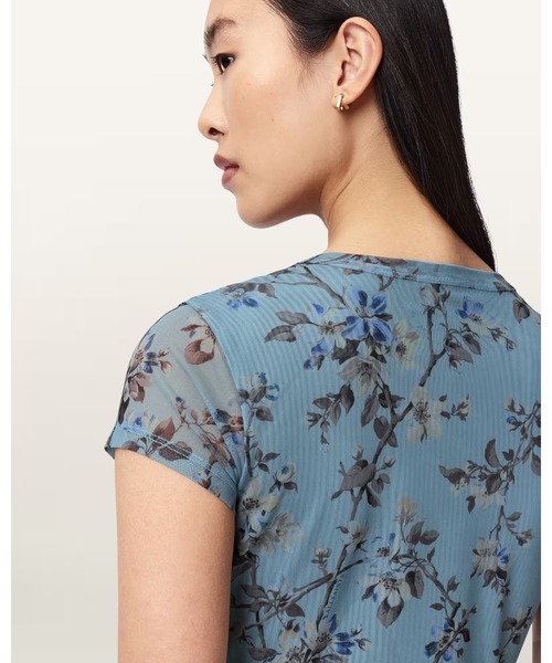 ALLSAINTS（オールセインツ）の「ELLIE SLIM FIT MESH T-SHIRT | ELLIE スリム フィット メッシュ Tシャツ（Tシャツ/カットソー・レディース・ブルー系その他・10/8/6）」の6枚目の写真