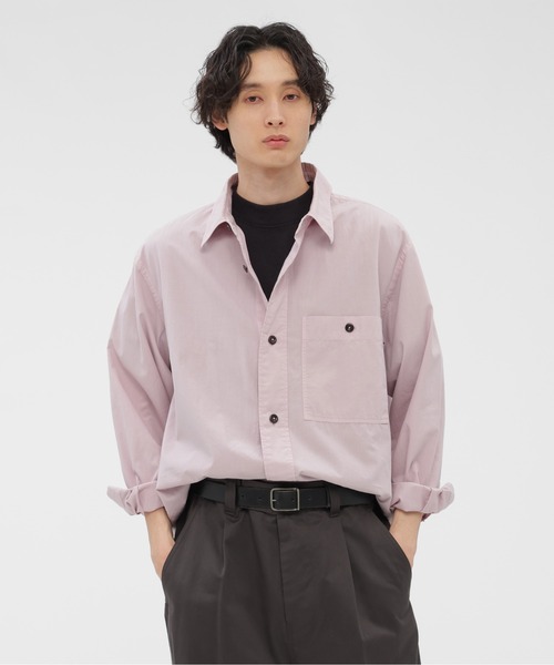MHL.（エムエイチエル）の「ORGANIC COTTON SHIRTING（シャツ/ブラウス・メンズ・ホワイト/ローズ・SMALL/MEDIUM/LARGE）」の2枚目の写真