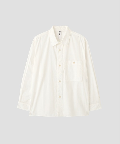 MHL.（エムエイチエル）の「ORGANIC COTTON SHIRTING（シャツ/ブラウス・メンズ・ホワイト/ローズ・SMALL/MEDIUM/LARGE）」の4枚目の写真