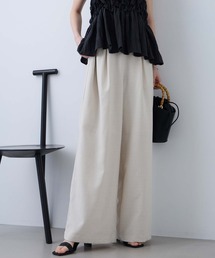 Aunely（オーネリー）の「【Aunely】すぐサラ リネンタッチ ひんやり コクーン パンツ   マシンウォッシャブル <YOSOOIシリーズ>（その他パンツ）」