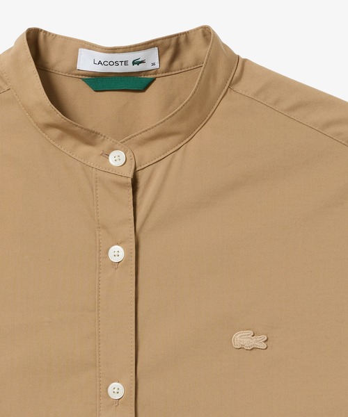 LACOSTE(ラコステ)の「Aラインノースリーブシャツドレス / ミモレ丈シャツワンピース(シャツワンピース・レディース・ライトグレー/ベージュ・40/36/38/34)」の11枚目の写真