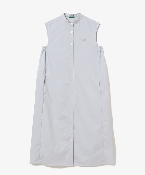 LACOSTE(ラコステ)の「Aラインノースリーブシャツドレス / ミモレ丈シャツワンピース(シャツワンピース・レディース・ライトグレー/ベージュ・40/36/38/34)」の20枚目の写真