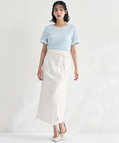 MISCH MASCH(ミッシュマッシュ)の「2026春夏新作 袖フリルデザインTシャツ(Tシャツ/カットソー・レディース・ホワイト/ブルー・フリ-)」の12枚目の写真