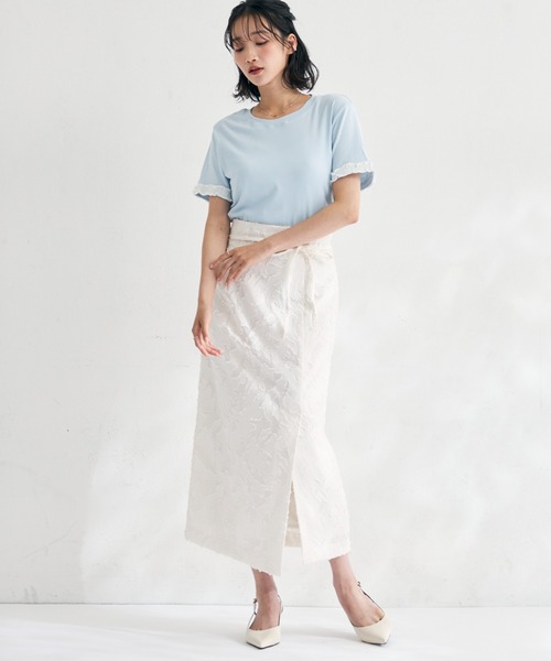 MISCH MASCH(ミッシュマッシュ)の「2026春夏新作 袖フリルデザインTシャツ(Tシャツ/カットソー・レディース・ホワイト/ブルー・フリ-)」の13枚目の写真