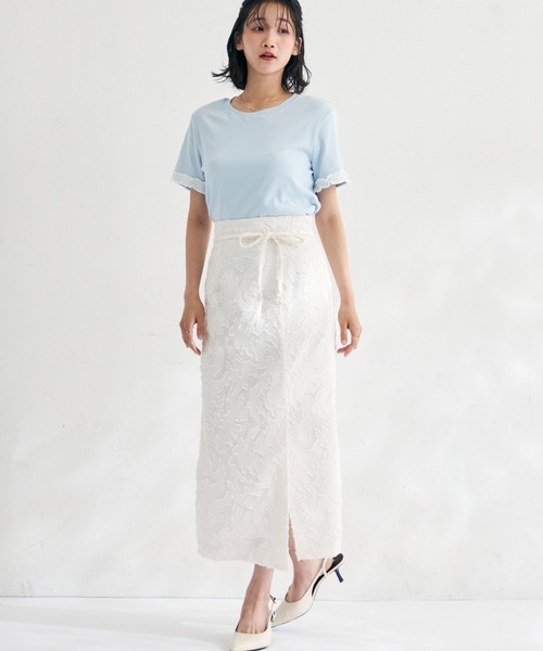 MISCH MASCH(ミッシュマッシュ)の「2026春夏新作 袖フリルデザインTシャツ(Tシャツ/カットソー・レディース・ホワイト/ブルー・フリ-)」の14枚目の写真