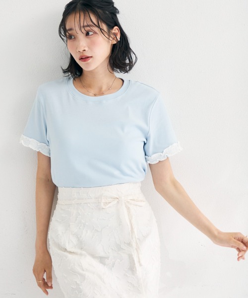 MISCH MASCH(ミッシュマッシュ)の「2026春夏新作 袖フリルデザインTシャツ(Tシャツ/カットソー・レディース・ホワイト/ブルー・フリ-)」の10枚目の写真