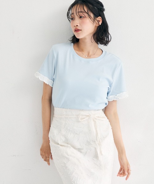 MISCH MASCH(ミッシュマッシュ)の「2026春夏新作 袖フリルデザインTシャツ(Tシャツ/カットソー・レディース・ホワイト/ブルー・フリ-)」の11枚目の写真