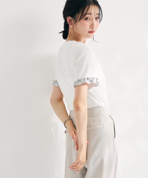 MISCH MASCH(ミッシュマッシュ)の「2026春夏新作 袖フリルデザインTシャツ(Tシャツ/カットソー・レディース・ホワイト/ブルー・フリ-)」の22枚目の写真
