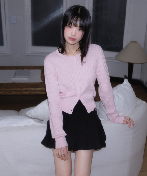 ROSEFRANTZ（ロゼフランツ）の「Cable Knit Basic Cardigan [Pink]（カーディガン/ボレロ・レディース・PINK・OS）」の5枚目の写真