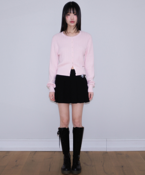 ROSEFRANTZ（ロゼフランツ）の「Cable Knit Basic Cardigan [Pink]（カーディガン/ボレロ・レディース・PINK・OS）」の6枚目の写真