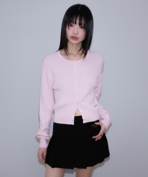 ROSEFRANTZ（ロゼフランツ）の「Cable Knit Basic Cardigan [Pink]（カーディガン/ボレロ・レディース・PINK・OS）」の9枚目の写真