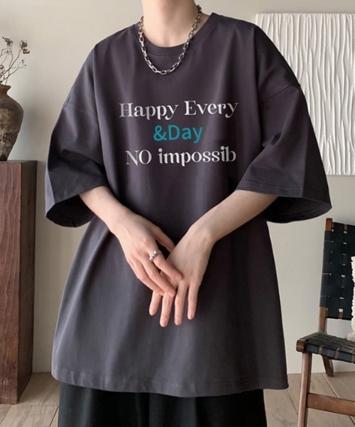link lot(リンクロット)の「カラーレタリングロゴT(Tシャツ/カットソー・メンズ・ダークグレー/レッド/ホワイト/ブラック・L/M)」の10枚目の写真