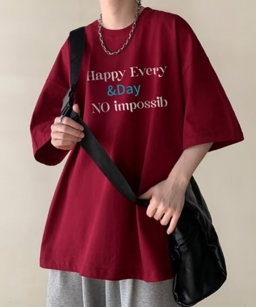 link lot(リンクロット)の「カラーレタリングロゴT(Tシャツ/カットソー・メンズ・ダークグレー/レッド/ホワイト/ブラック・L/M)」の12枚目の写真