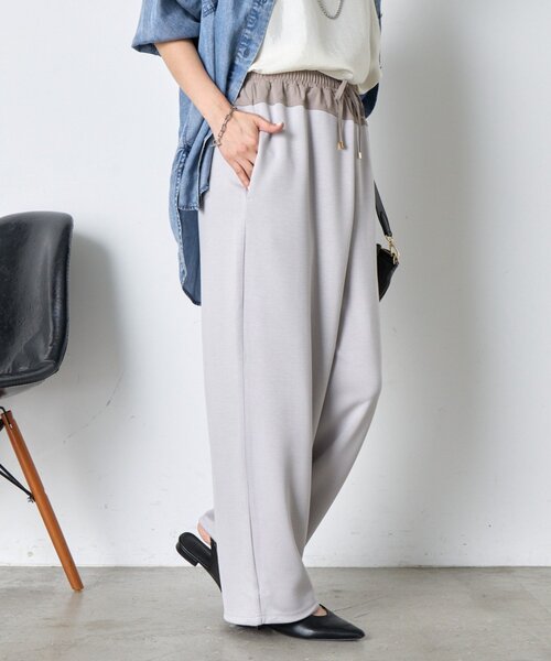 Jena espace merveilleux(ジェナ エスパスメルヴェイユ)の「ウエスト切替配色パンツ(その他パンツ・レディース・アイボリー/グレー/チャコールグレー・FREE)」の1枚目の写真
