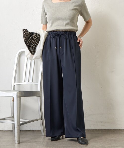 Jena espace merveilleux（ジェナ　エスパスメルヴェイユ）の「レイヤード風トロミパンツ（その他パンツ・レディース・アイボリー/ブラック・FREE）」の19枚目の写真