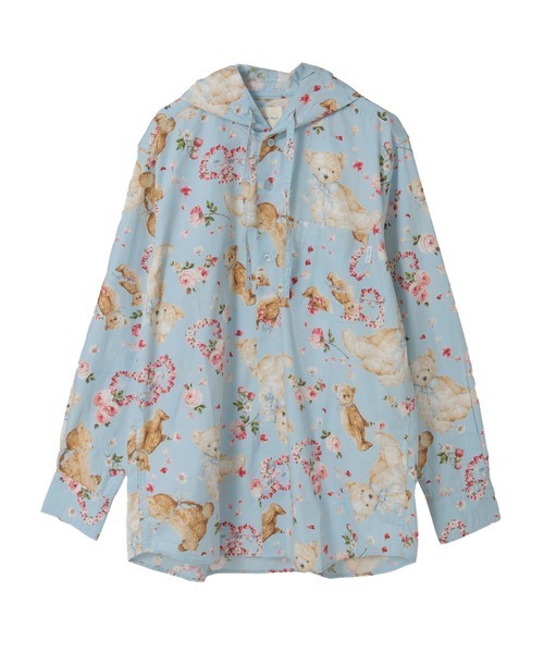 KARL HELMUT（カールヘルム）の「テディローズプリントフードブラウス（シャツ/ブラウス・メンズ・ピンク/ラベンダー/キナリ/スカイブルー/ブラック・LARGE/MEDIUM）」の6枚目の写真