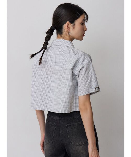 MURUA(ムルーア)の「【セットアップ対応】ZIPハーフスリーブシャツ(シャツ/ブラウス・レディース・ネイビー/グレー・FREE)」の21枚目の写真