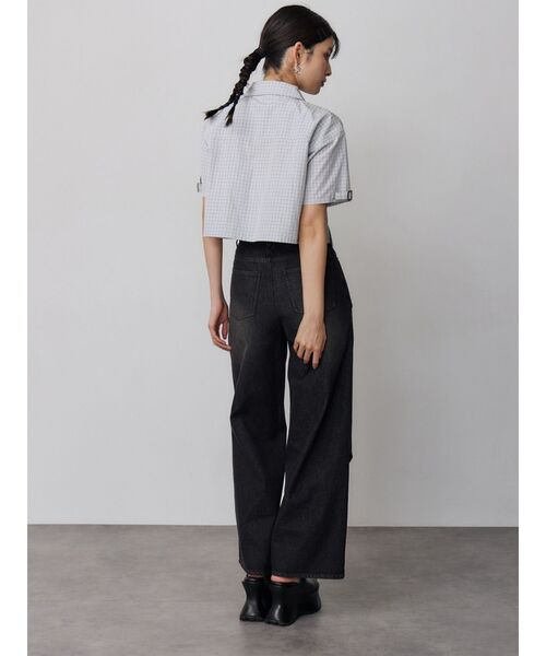 MURUA(ムルーア)の「【セットアップ対応】ZIPハーフスリーブシャツ(シャツ/ブラウス・レディース・ネイビー/グレー・FREE)」の16枚目の写真
