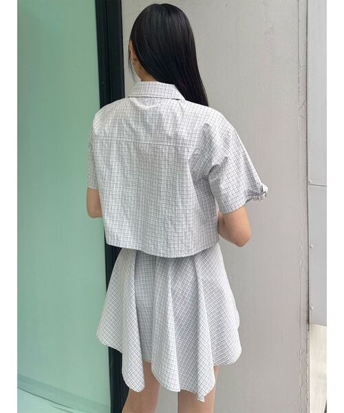 MURUA(ムルーア)の「【セットアップ対応】ZIPハーフスリーブシャツ(シャツ/ブラウス・レディース・ネイビー/グレー・FREE)」の13枚目の写真