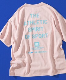 限定展開 RUSSELL ATHLETIC×FREAK'S STORE ラッセル アスレチック 別注 ビッグシルエット バックプリント Tシャツ マルチプリント