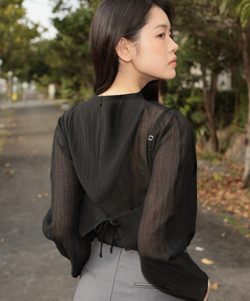 DEHEVE（デヘヴェ）の「High-Neck Bustier Blouse [Black]（シャツ/ブラウス・レディース・ブラック・FREE）」の5枚目の写真