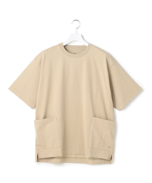 J.PRESS YORK STREET(ジェイプレスヨークストリート)の「【UNISEX】サイドポケット クルーネックTシャツ(Tシャツ/カットソー・メンズ・ベージュ系/ホワイト系/グレー系/ライトグリーン系/ネイビー系・SMALL/MEDIUM/LARGE)」の3枚目の写真