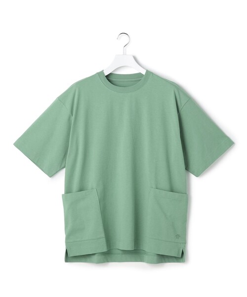 J.PRESS YORK STREET(ジェイプレスヨークストリート)の「【UNISEX】サイドポケット クルーネックTシャツ(Tシャツ/カットソー・メンズ・ベージュ系/ホワイト系/グレー系/ライトグリーン系/ネイビー系・SMALL/MEDIUM/LARGE)」の4枚目の写真