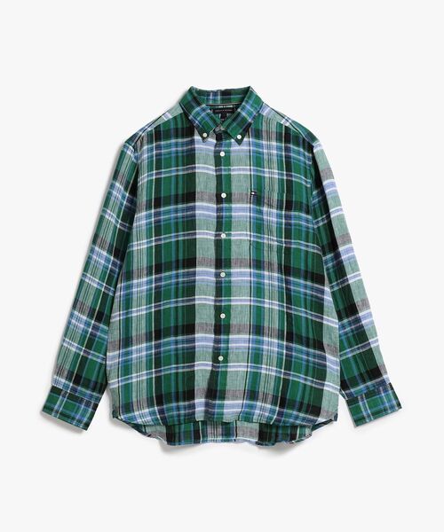 TOMMY HILFIGER(トミーヒルフィガー)の「リネンサマーマドラスチェックロングスリーブシャツ(シャツ/ブラウス・メンズ・マルチ・MEDIUM/LARGE/SMALL/X-LARGE)」の5枚目の写真