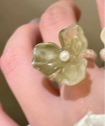 【urge select】フラワーモチーフ ビーズ リング【6色展開】