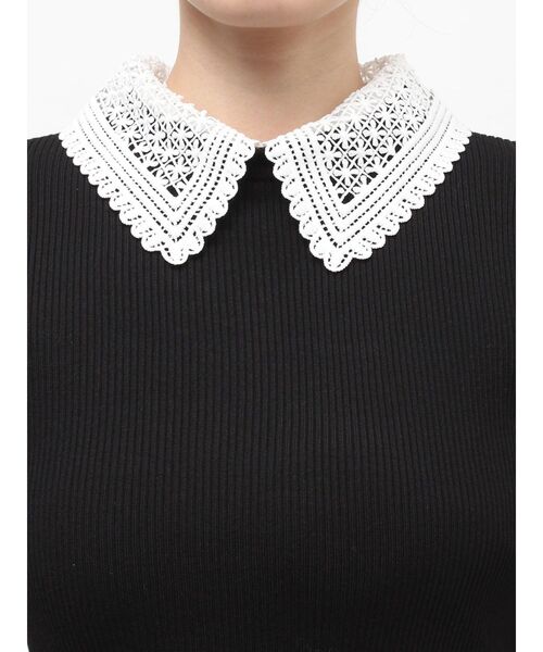 MERCURYDUO(マーキュリーデュオ)の「レース襟ハーフスリーブニット(ニット/セーター・レディース・ブラック/オフホワイト/イエロー・FREE)」の14枚目の写真
