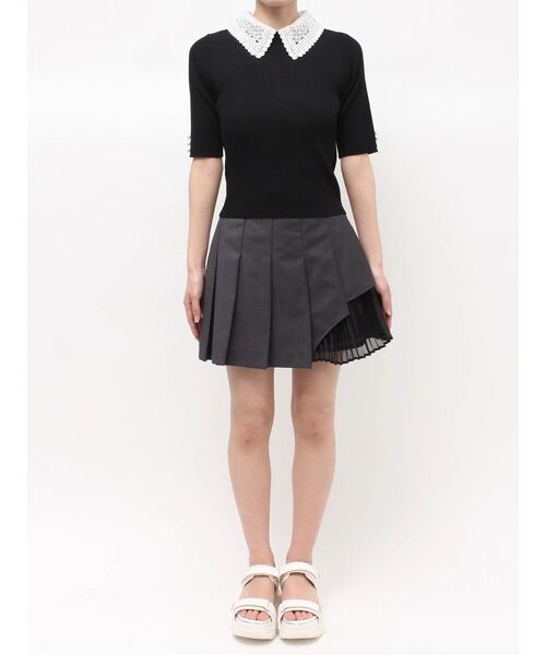 MERCURYDUO(マーキュリーデュオ)の「レース襟ハーフスリーブニット(ニット/セーター・レディース・ブラック/オフホワイト/イエロー・FREE)」の18枚目の写真