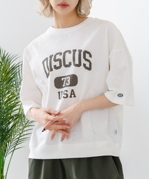 【DISCUS/ディスカス】【トレンドのカレッジロゴ】ヘビーウェイトTシャツ ルーズシルエット 古着MIX