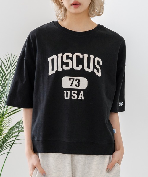 DISCUS(ディスカス)の「【DISCUS/ディスカス】【トレンドのカレッジロゴ】ヘビーウェイトTシャツ ルーズシルエット 古着MIX(Tシャツ/カットソー・レディース・クリアブルー/ブラック/レッド/オフホワイト/ブルー/杢グレー・MEDIUM/LARGE)」の3枚目の写真