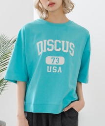 【DISCUS/ディスカス】【トレンドのカレッジロゴ】ヘビーウェイトTシャツ ルーズシルエット 古着MIX