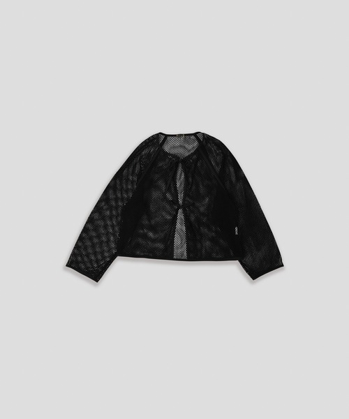 kha:ki(カーキ)の「「KHA:KI / カーキ」ミルメッシュカーディガン(Tシャツ/カットソー・レディース・ブラック/オフホワイト/ライトベージュ・1)」の2枚目の写真