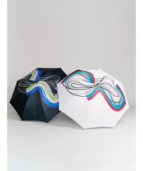 UN3D.（アンスリード）の「STRATUM PRINT UMBRELLA / ストレイタムプリントアンブレラ（長傘・レディース・ホワイト/ブラック・FREE）」の3枚目の写真