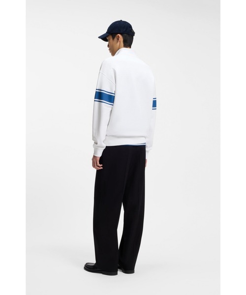 HUGO(ヒューゴ)の「ジップネック コットン スウェットシャツ プリントライン(スウェット・メンズ・ホワイト・XS/XL/L/XXL/M/S)」の4枚目の写真