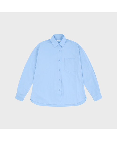 LAZYZ（レイジジ）の「ルーズフィットクラシック無地シャツ（4色展開）（シャツ/ブラウス・レディース・ホワイト/ネイビー/ブラウン/スカイブルー・F）」の3枚目の写真
