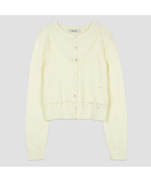 ATELIER NAIN(アトリエナイン)の「AN BUSTIER COMBINATION CARDIGAN (CD-2251)(カーディガン/ボレロ・レディース・ライトイエロー/ライトグレー・FREE)」の2枚目の写真