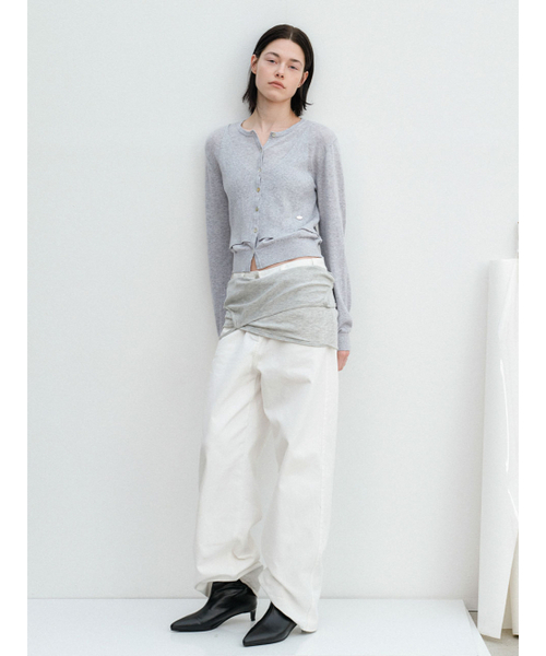 ATELIER NAIN(アトリエナイン)の「AN BUSTIER COMBINATION CARDIGAN (CD-2251)(カーディガン/ボレロ・レディース・ライトイエロー/ライトグレー・FREE)」の3枚目の写真