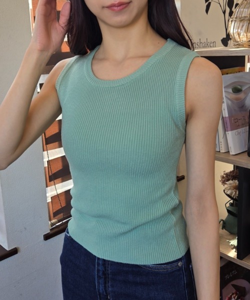 tolene(トレネ)の「アメリカンスリーブ インナー タンクトップ(タンクトップ・レディース・ミント/ホワイト・FREE)」の3枚目の写真