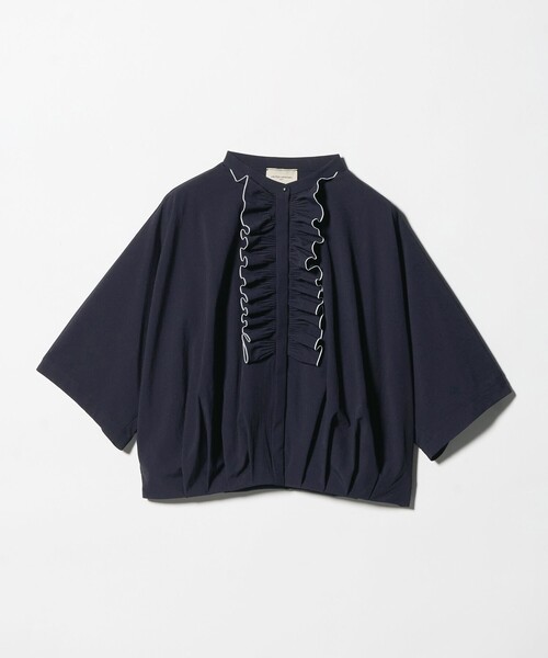 UNITED ARROWS(ユナイテッドアローズ)の「メロー フリル シャツ ブラウス ‐防しわ 吸水速乾 UVカット 遮熱性 接触冷感 ウォッシャブル‐(シャツ/ブラウス・レディース・ホワイト/ライトブルー/ネイビー・FREE)」の20枚目の写真